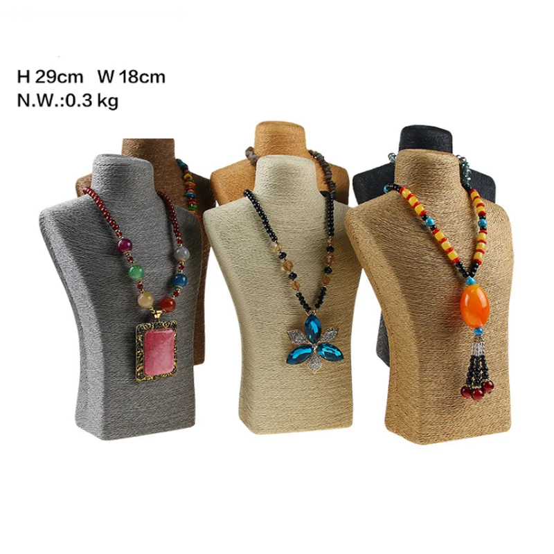 

PVC Bust Shape Exhibitor Show Nice Necklace Hanger Jewelry Display Necklaces Pendants Mannequin Holder Jewellery Stand