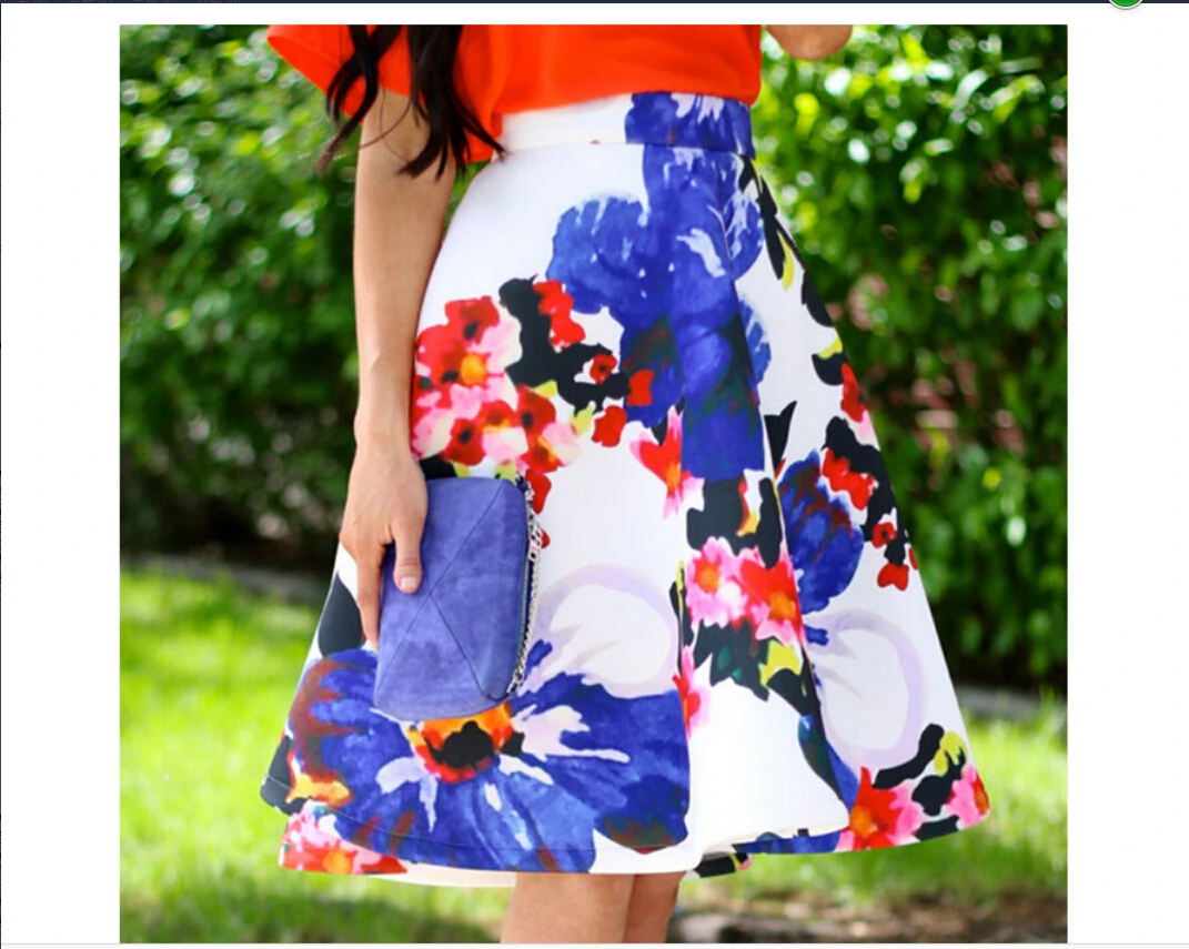 

Women Ladies Floral Print Mini Skirt Empire Pleated Skirt Fashion Short Skirts Vintage Elegant Women Clothes