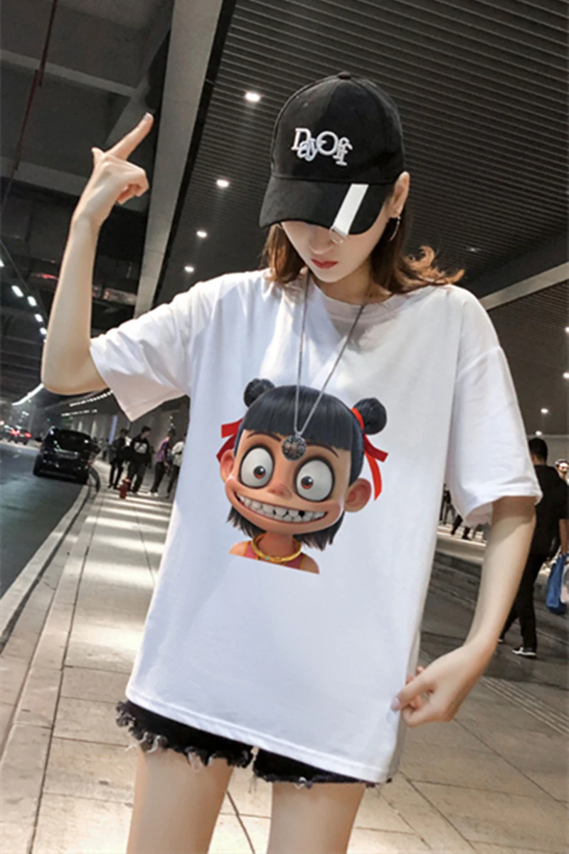 Which Cha T-shirt Pattern Short Sleeve State Tide Aobing Half Around the Movie |