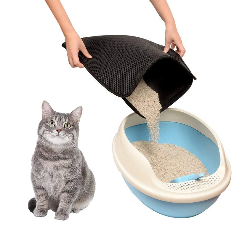 

Portable Double Layer Pet Cat And Dog Litter Pad Universal Falling Sand Pad Sand Control Mat Waterproof Litter Box Cleaning Pad