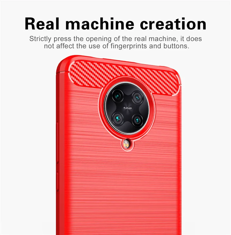 Противоударный чехол из углеродного волокна для Xiaomi Poco f2 pro мягкий силиконовый