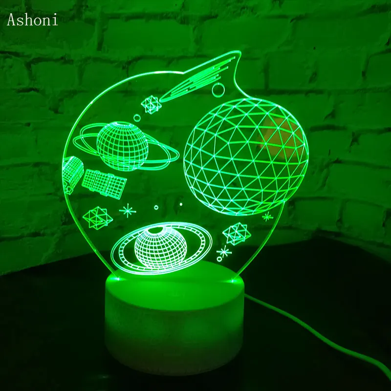 Лампа Млечный Путь 7 цветов 3D светильник из акрила красочное звездное небо