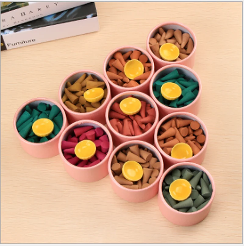 

New high-quality Thai pagoda fragrance home pure incense pagoda fragrance about 35 pieces in a box with dishes