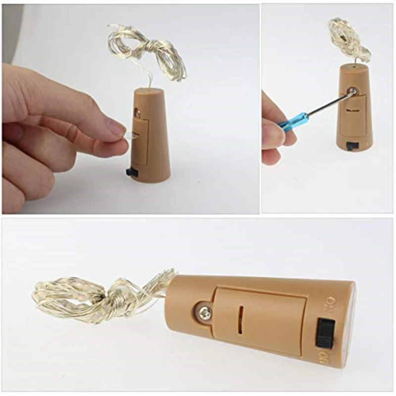 Серебристые проволочные светильники пробка 3 фута сказочные гирлянды на