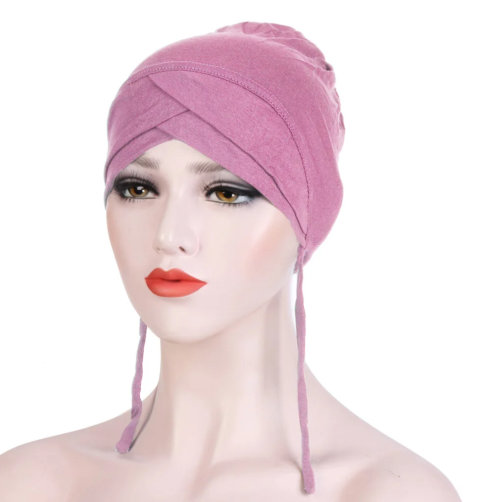 

Women Hijab Muslim Headscarf Hair Loss Hat Ramadan Plain Head Wrap Arab Bonnet Beanies Skullies Hat Islamic Arab Turban Cap New