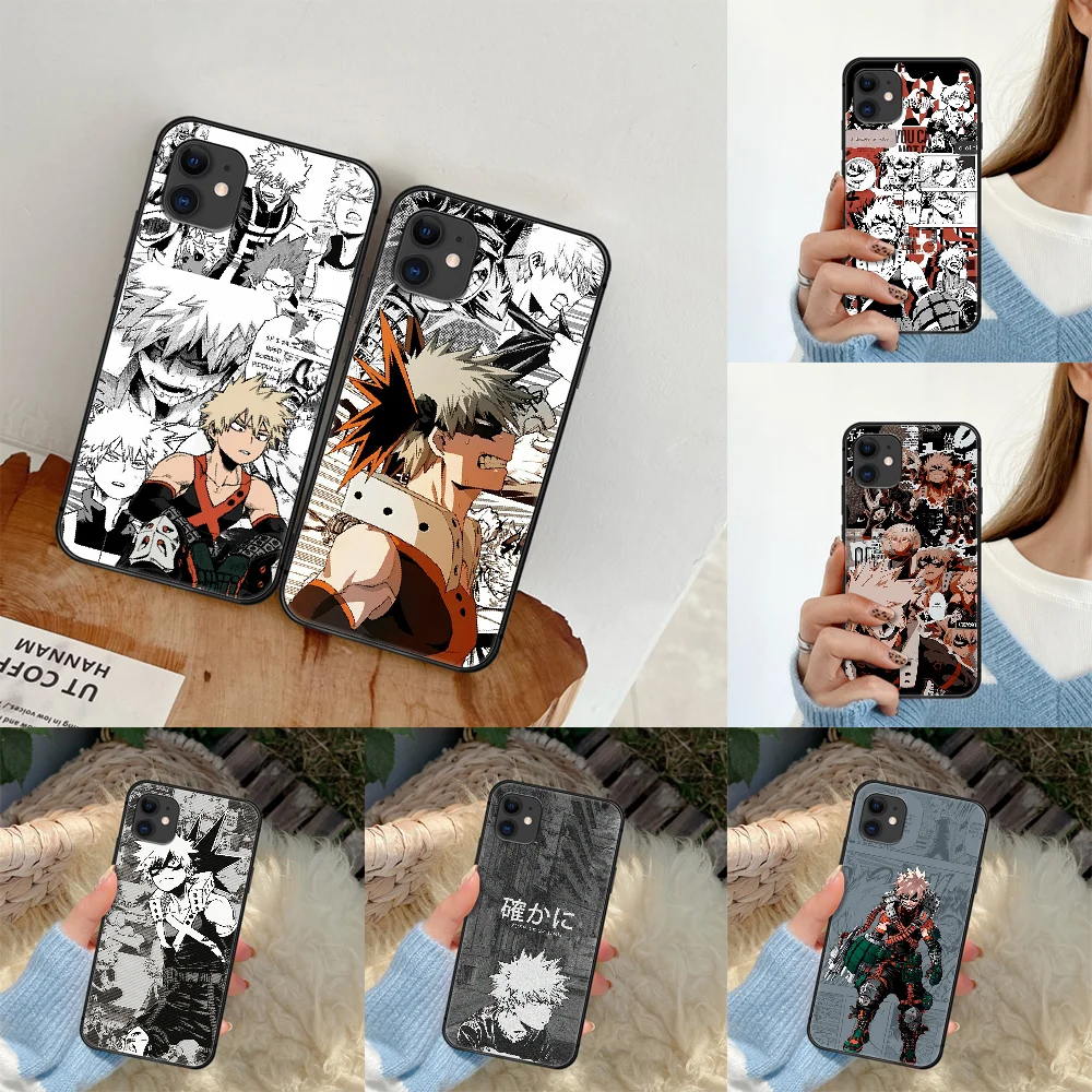 

Bakugou Katsuki My Hero Anime Phone Case For iPhone 5 5S SE 2020 6 6S 7 8 Plus 11 12 Mini X XS XR Pro Max black Shell Tpu Back