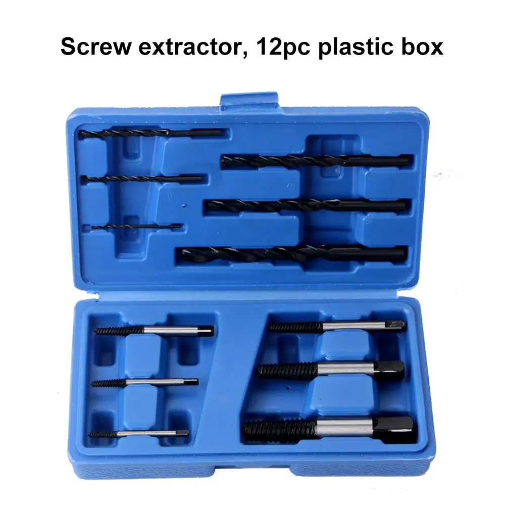 

12pcs/set Screw Extractor Drill Bit Set Bolt Extractor Broken Screw Tap Extractor Removal Set Hand Tool Set