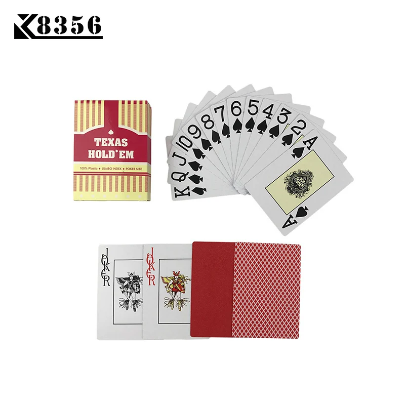 K8356 Новый баккара Техасский Холдем Пластик игральные карты Водонепроницаемый