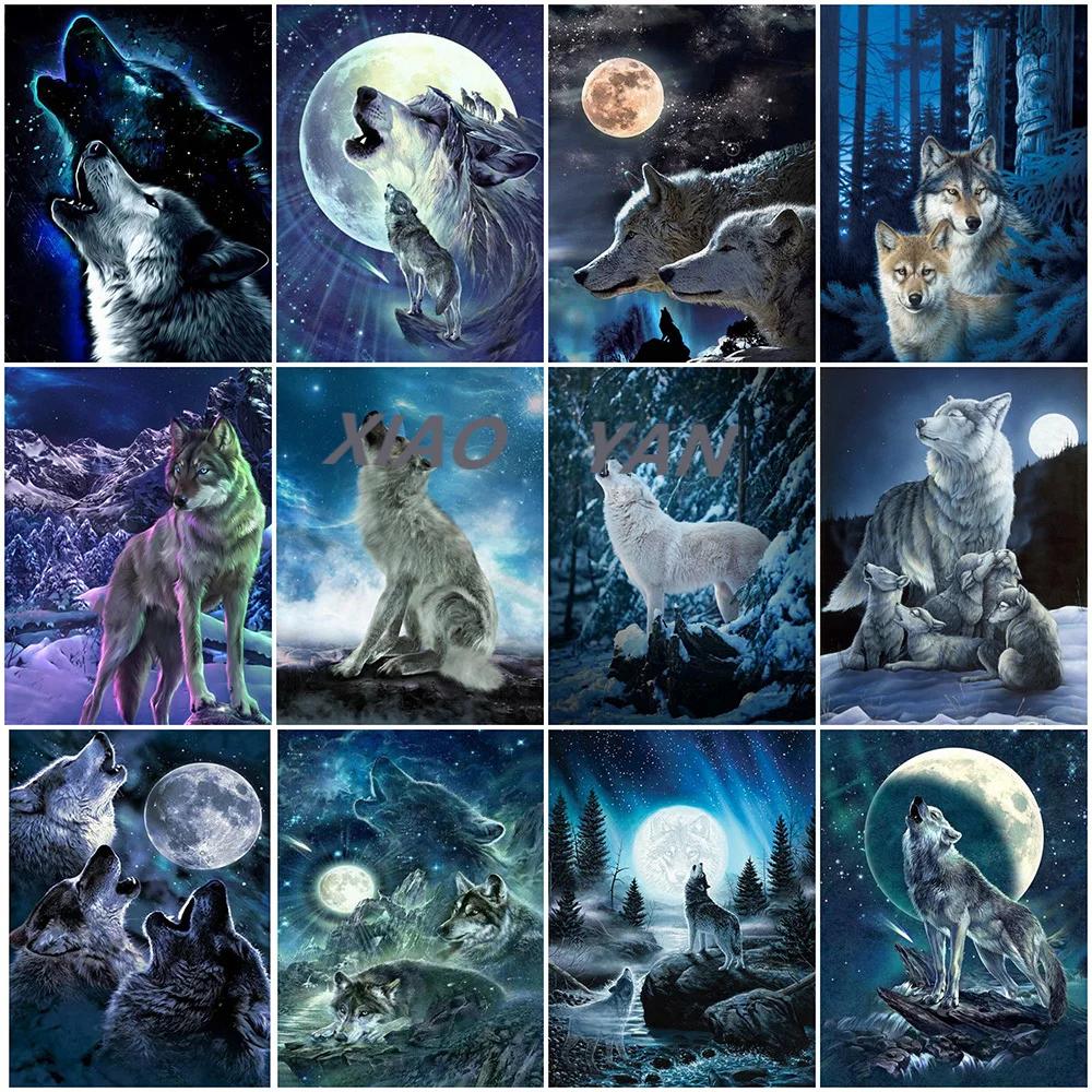 Алмазная вышивка 5D &quotсделай сам&quot наборы для вышивки крестом с волком полный