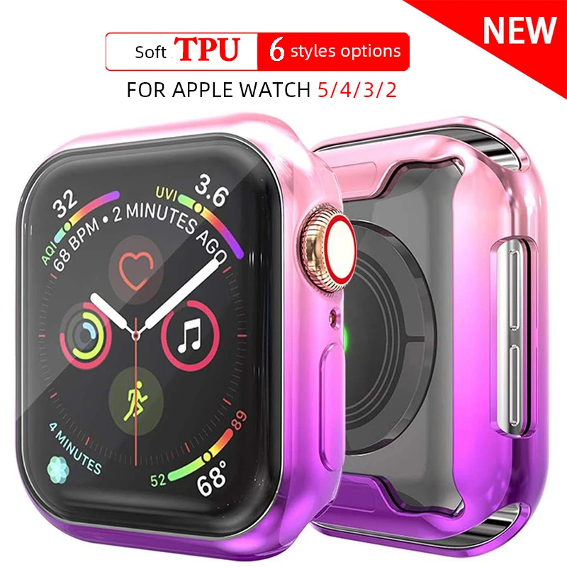 

TPU Soft Watch Cover case For Apple Watch 6 se 5 4 band case 44mm 40mm Slim TPU case Protector for iWatch 5 4 44mm protective