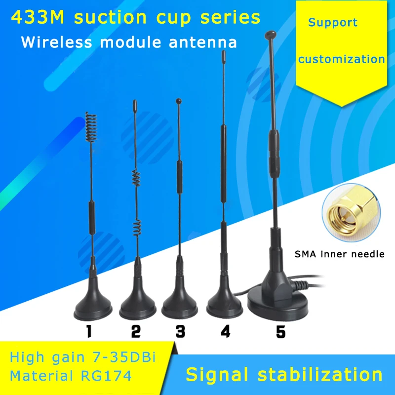 433 МГц беспроводной модуль присоска всенаправленная антенна 1 5 м длина с высоким