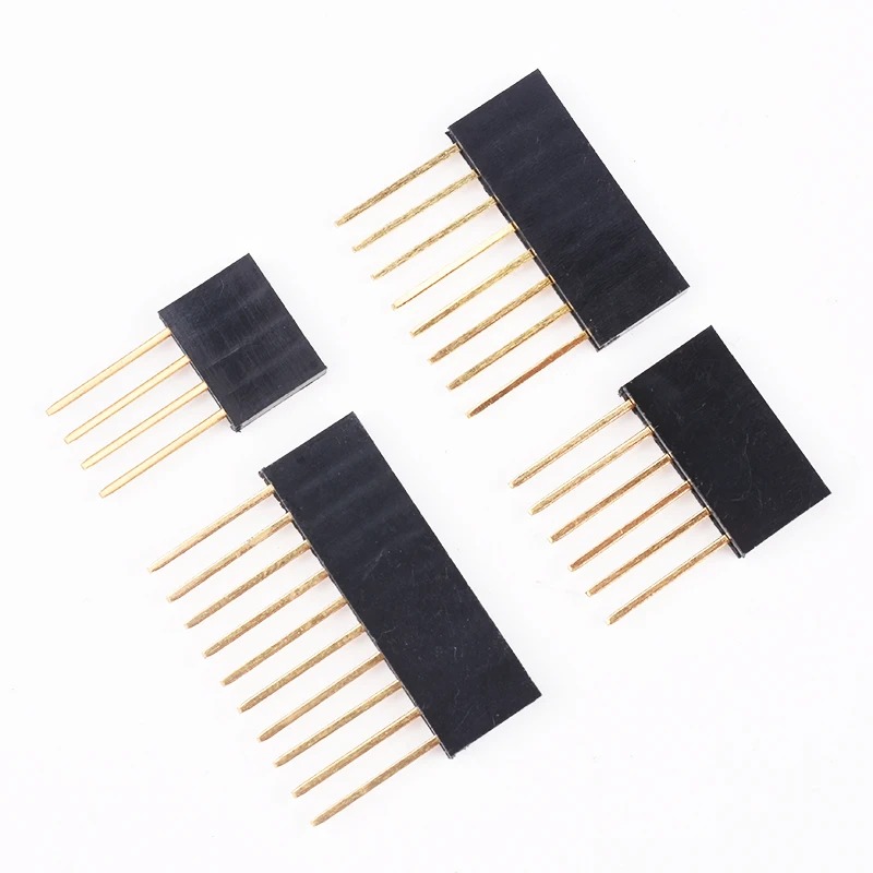 10 шт. 1x2/3/4/6/8/10/15 Pin 2 54 мм штабелируемые длинные ножки Femal Header для Arduino Shield Stlxy |