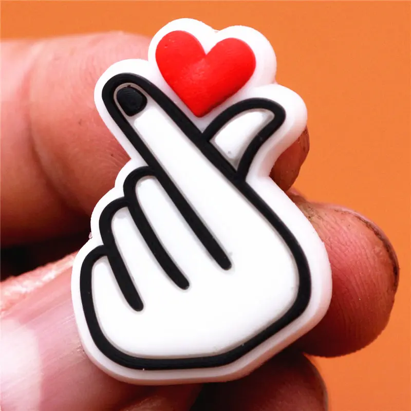 1pcs Shoe Charms Bone PVC Croc Accessories Decorations Dollar Euro Franc Sign Gesture JIBZ Charm Buckle for Kids Party Xmas Gift