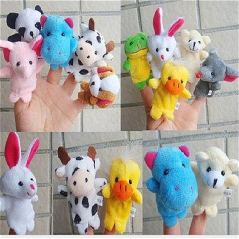 Новые смешанные Мультяшные животные пальчиковые куклы плюшевые игрушки детские