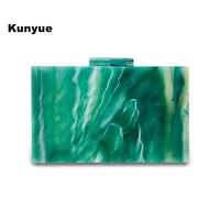 stylish new wallet brand designer emerala green acrylic clutch purse cute trendy party prom chains evening bag shoulder handbags
