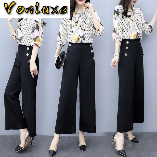 Женские шифоновые брючные костюмы элегантные деловые дамские блузка рубашка