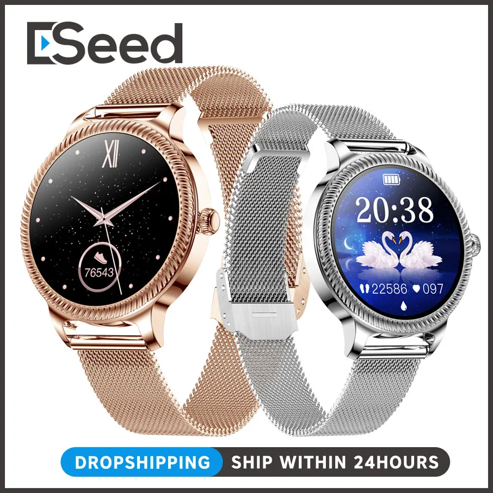 

Eseed Women watch AK38 1.09inch Full Touch Screen Fitness Track Smart watch Heart Rate Detection waterproof Watches For Ladies