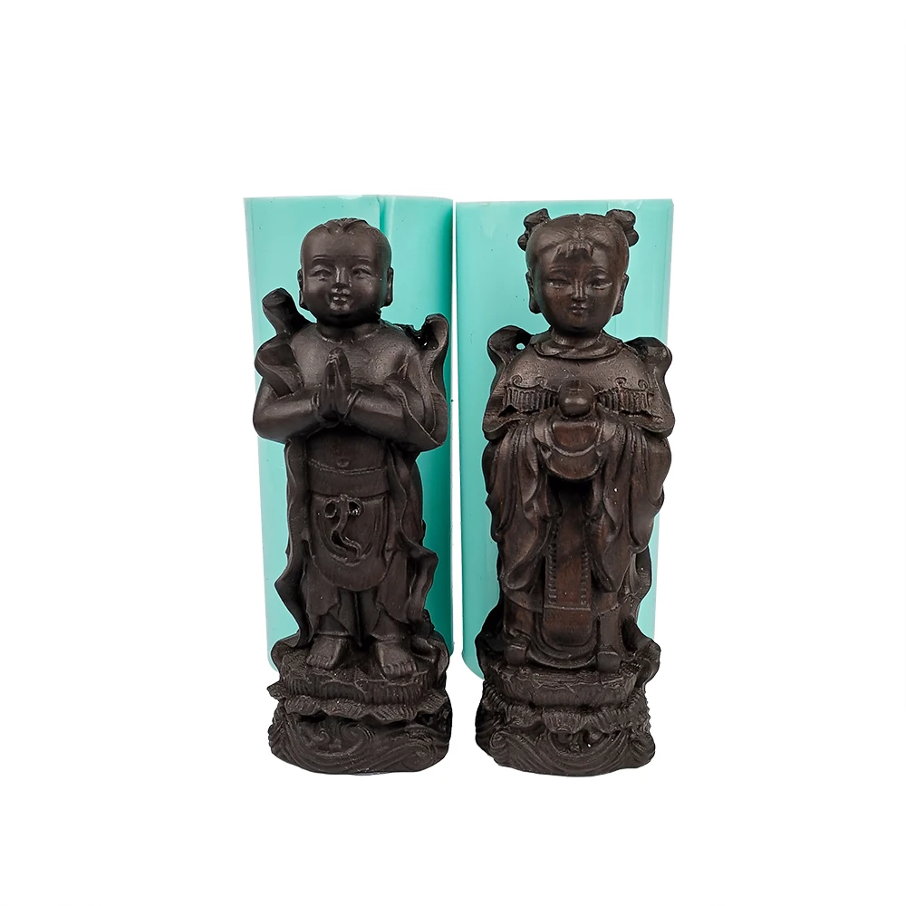 TS0274 Lotus Boy Girl Clay Resin Moulds Buddha Disciple Soap Creative Soap Candles DIY Silicone Moulds PRZY