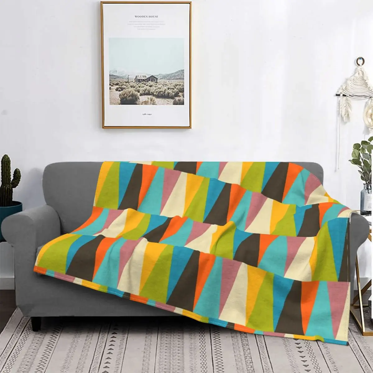 

Manta triangular de Color a cuadros para cama, manta de picicnic, alfombra de oration islприka, Retro