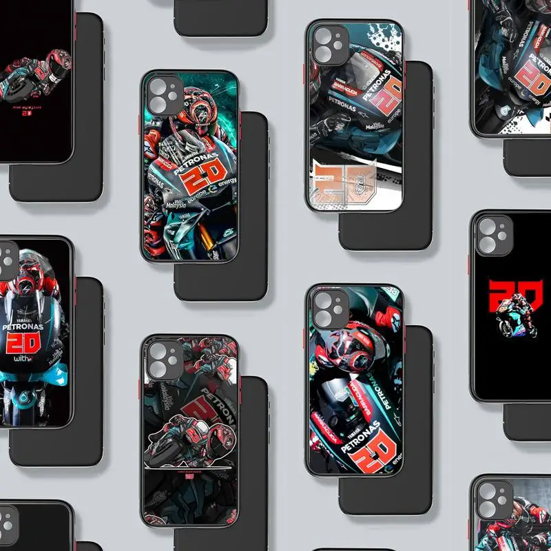 

Moto NO.20 Fabio Quartararo Phone Case Matte Transparent for iPhone 7 8 11 12 s mini pro X XS XR MAX Plus mobile bags
