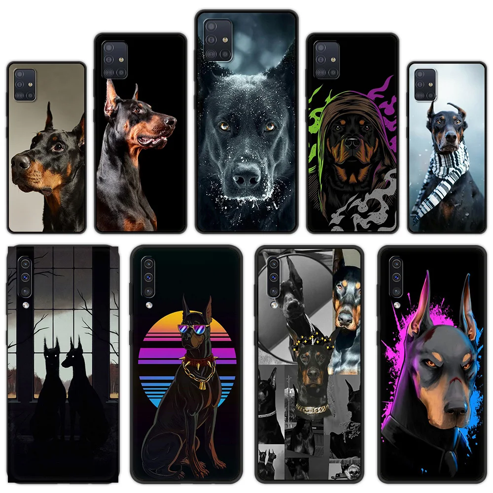 

Doberman Dog Phone Cover Case For Samsung Galaxy A12 A32 A52 A70 A50 A20 A10 A72 A10S A40 4G Soft TPU Fundas Shell