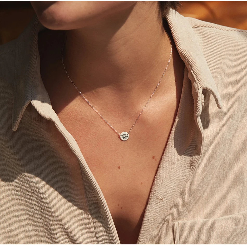 

Visunion Festival Pattern Engraving Necklace 316L Stainless Steel Halloween 9*9MM Necklace Jewelry for Women Family Best Gift