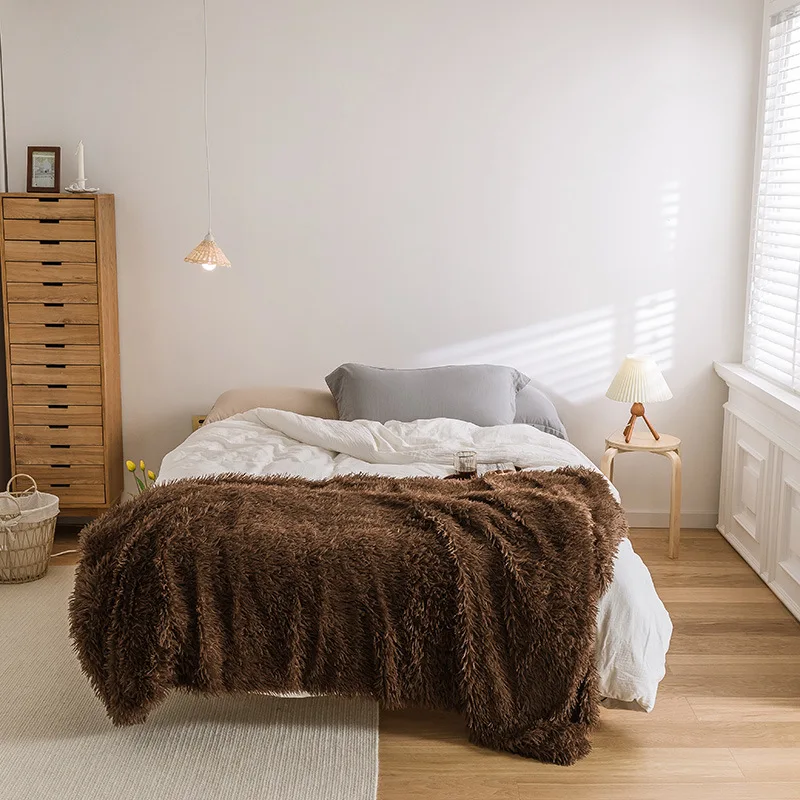 

New Style Blankets Office Siesta and Leisure Blankets Bed Sofa Bedspread Long Shaggy Warm Bedding Sheet Cozy Blankets