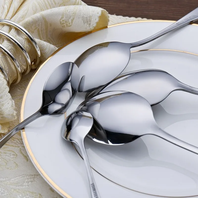 Столовые приборы из нержавеющей стали острая ложка совок для риса кофейная