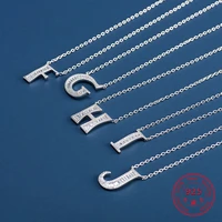 romantic 925 sterling silver jewelry fashion 26 letters zircon pendant necklace initial name necklaces gift for women