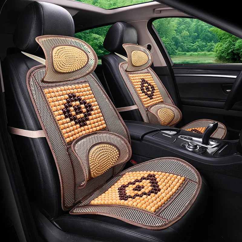 

Car Seat Cover Summer Universal Size Wooden bead bamboo cushion, breathable cool cushion seat cover car styling