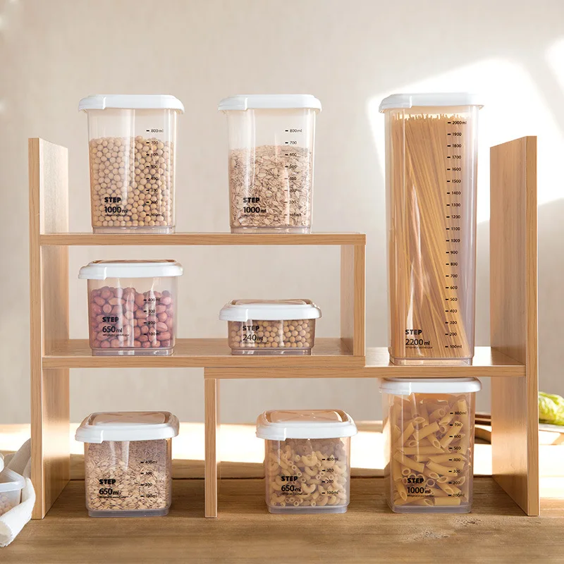 Прозрачная шкала герметичный контейнер для хранения продуктов кухонный