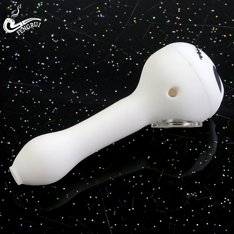 

Creative Halloween 1pcs Silicone Smoking Pipe with Glass Bowl Unbreakable Tobacco Hand Pipes for Smoking