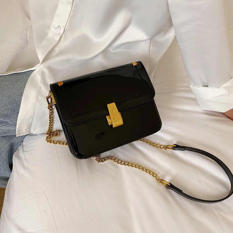 women's bag 2019 Europe and America new fashionable bright leather handbag Patent Leather Shoulder Messenger Bag | Багаж и сумки