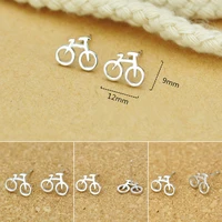925 sterling silver female small earring simple light bicycle earring for women fashion unique joker jewelry