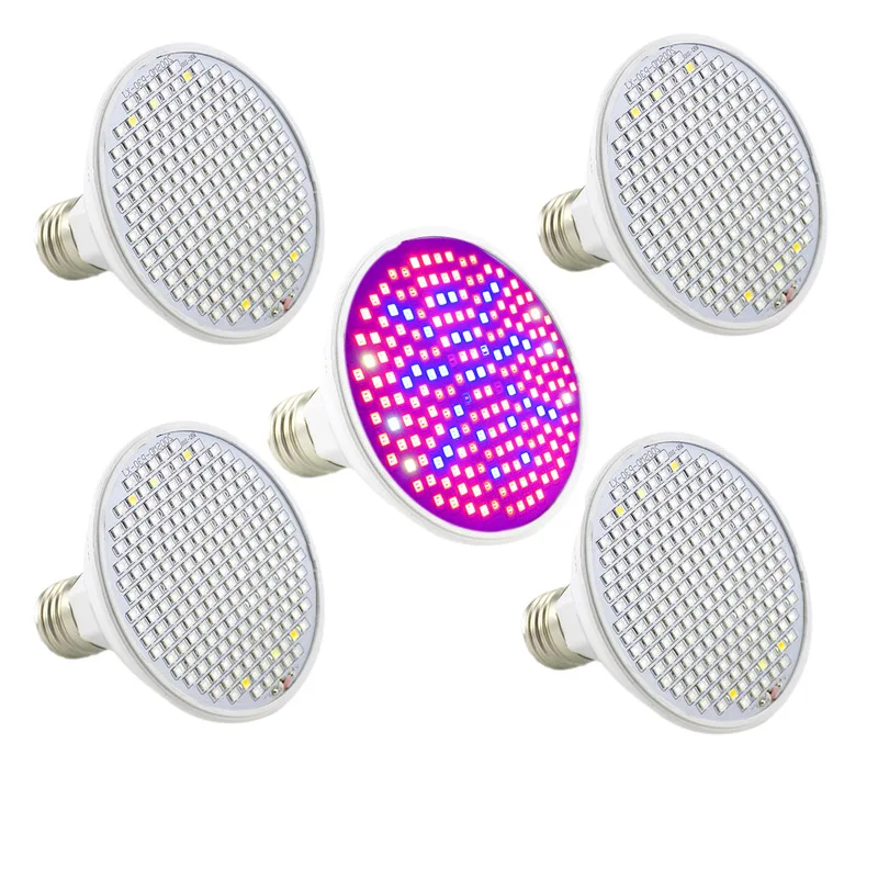 

5pcs 200 LED Plant Grow Light phyto Lamp Bulbs UV IR Full spectrum fito Growing grow box tent for Flower vegs Indoor Greenhouse