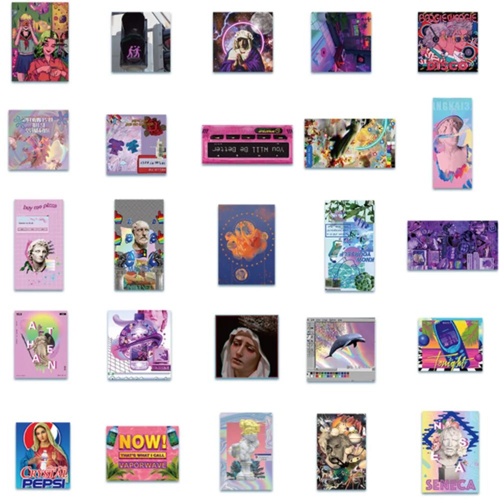 

10/30/50PCS Cartoon Steam Wave Girl Graffiti Skateboard Rider Account Guitar Waterproof Stickers Decorative Toys Wholesale