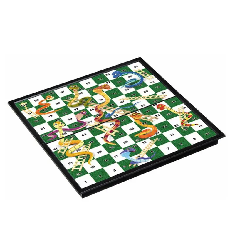 

Magnetic Foldable Snake and Ladder Chess Educational Toy Family Party Board Game XXUF