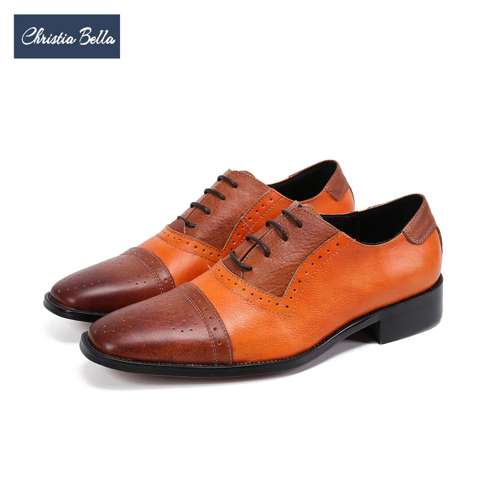 

Classic Italian Handmade Men Oxford Shoes Square Toe Genuine Leather Brogue Shoes Business Lace Up Man Party Formal Dress Shoes