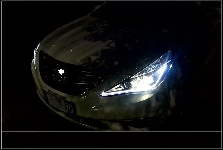 Автозапчасти для автомобилей, автомобильные лампы Drl, светодиодные дневные ходовые фары, задние Автомобильные фары в сборе для hyundai Sonata