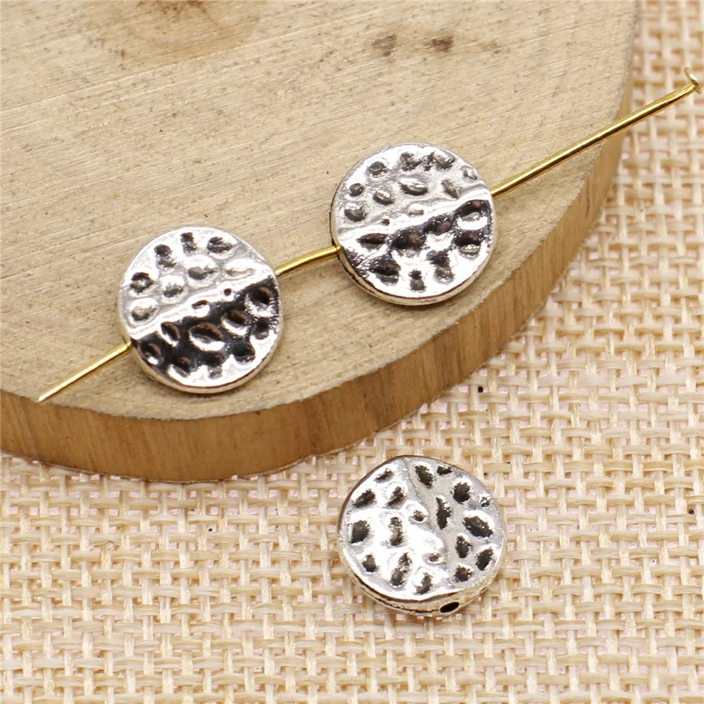 

free shipping 54pcs 11mm antique silver bead charms diy retro jewelry fit Earring keychain hair card pendant accessories