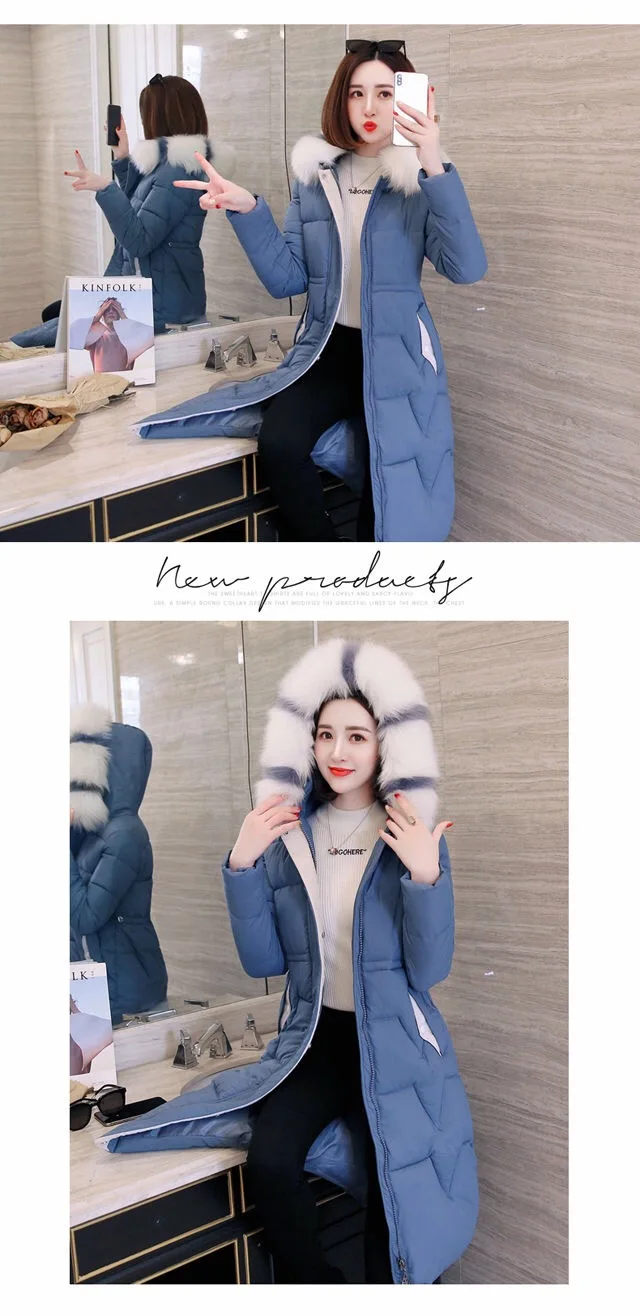 Vangull Parka женские зимние пальто длинные хлопковые повседневные меховые куртки с капюшоном женские толстые теплые зимние парки Женские приталенные пальто
