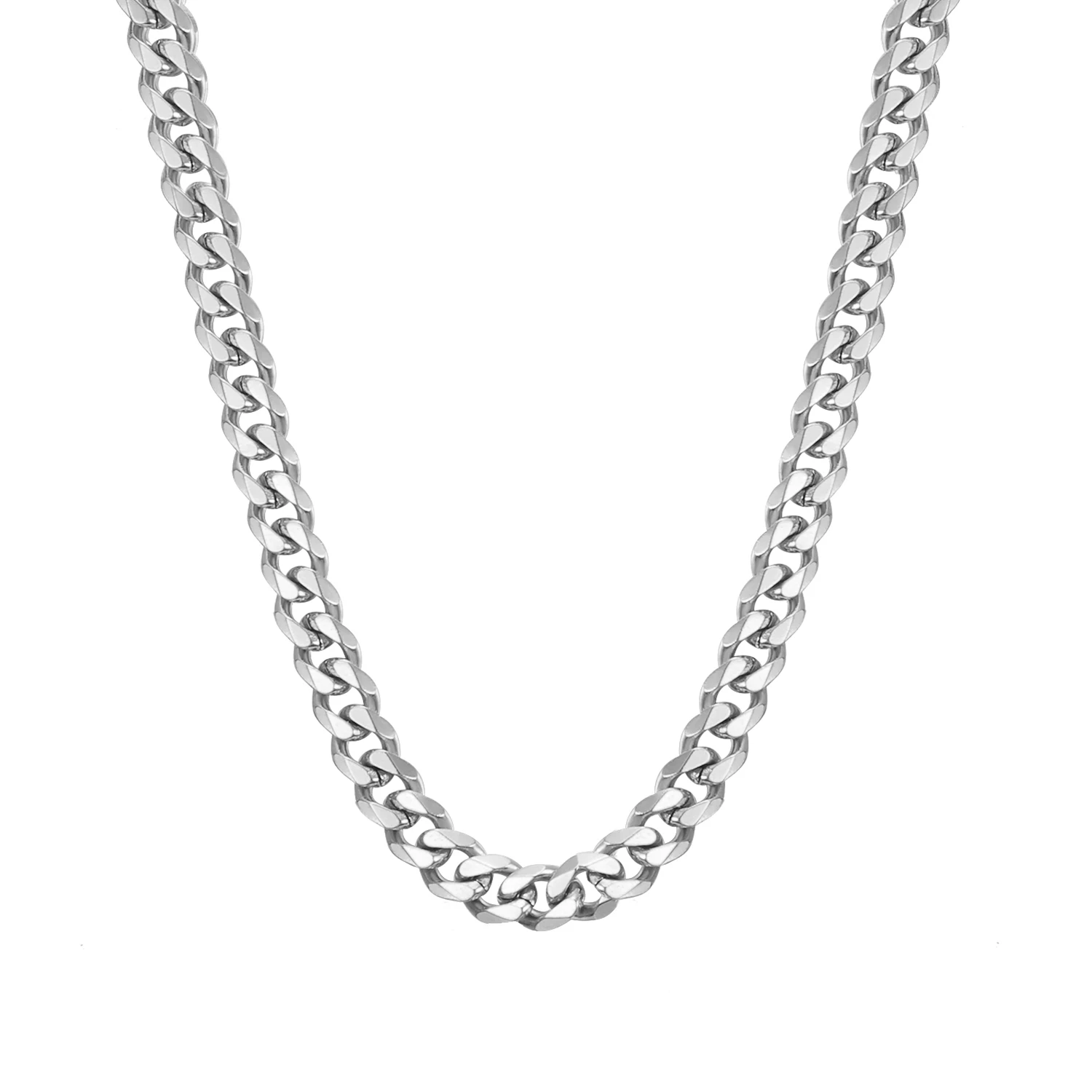 

Punk Stainless Steel 4/7mm Cuban Chain Necklaces For Men Women Silver Color Curb Link Chain Chokers collar Jewelry Dropshipping