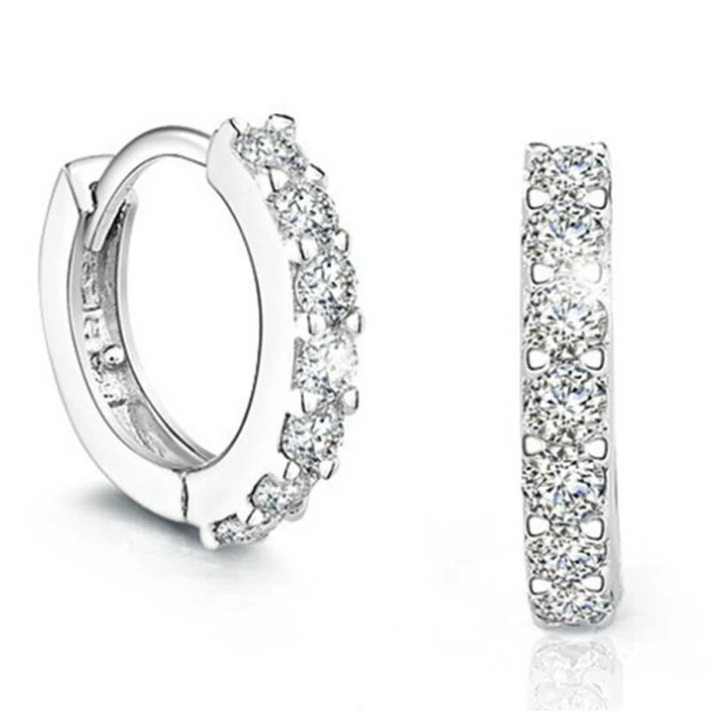 Женские серьги кольца с крючком свадебные ювелирные украшения E408 2021|sterling silver hoop