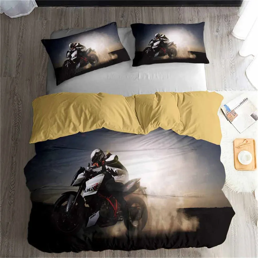 HELENGILI 3D Постельное белье с принтом &quotмотоцикл&quot постельное Bedcloth Наволочка на