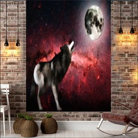 animal tapestry large psychedelic moon wolf wall hanging tropical plant tiger tapestries wall cloth carpet home decor