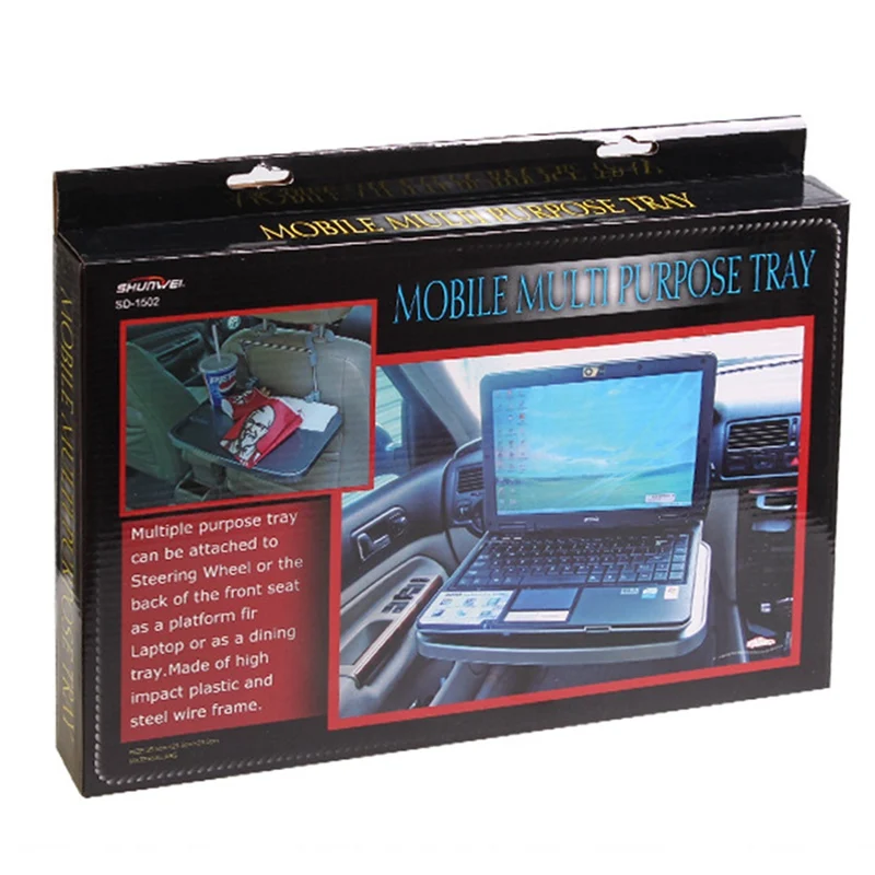

Foldable Multi-function Computer Rack Car Steering Wheel Seat Back Laptop Tray Food Drink Table Holder Stand Car Computer Rack