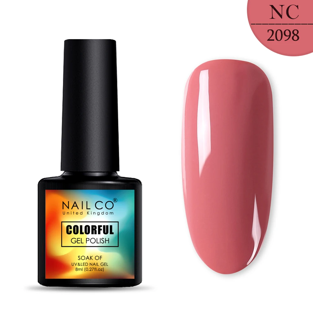 2098 NAILCO, новинка, 8 мл, 130 цветов, светодиодный Гель-лак для ногтей УФ гель для ногтей, салонный домашний лак, Гель-лак, гибридный, впитывающий - Цвет: 2098