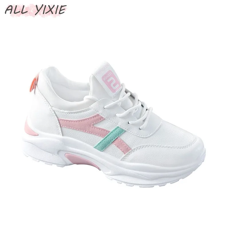YIXIE/Новая женская обувь удобная повседневная спортивная дышащая белого цвета на