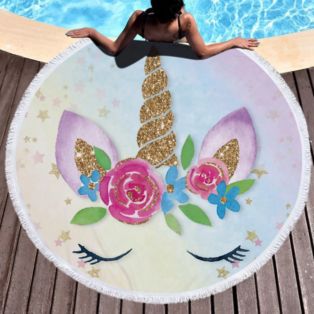 Микрофибра круглое ткань для ванной круглые пляжные полотенца Большой Йога