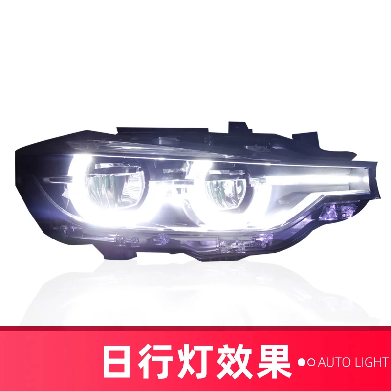 

Подходит для 13-15 BMW 3 серии F30 головной светильник сборки модификации светодиодный глаза ангела Противотуманные фары светильник светодиодны...